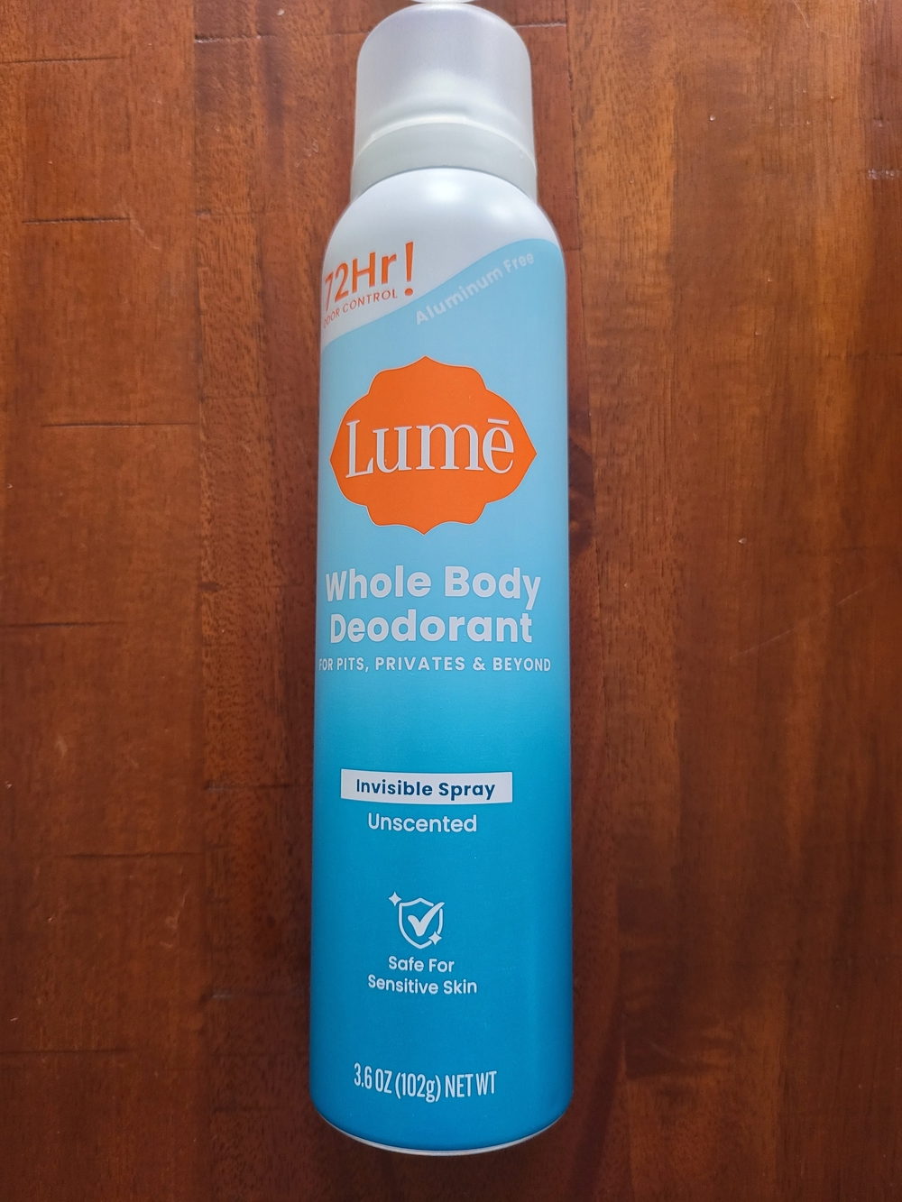 Lume Unscented Whole Body Deodorant Spray - Blue